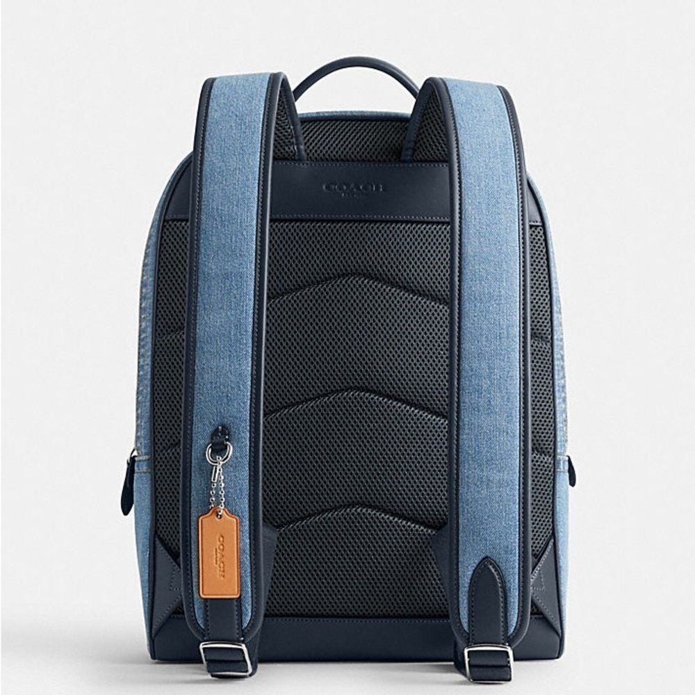 NWT COACH Charter Backpack Blue Indigo Denim CR764 Large Full Size - Picture 3 of 13